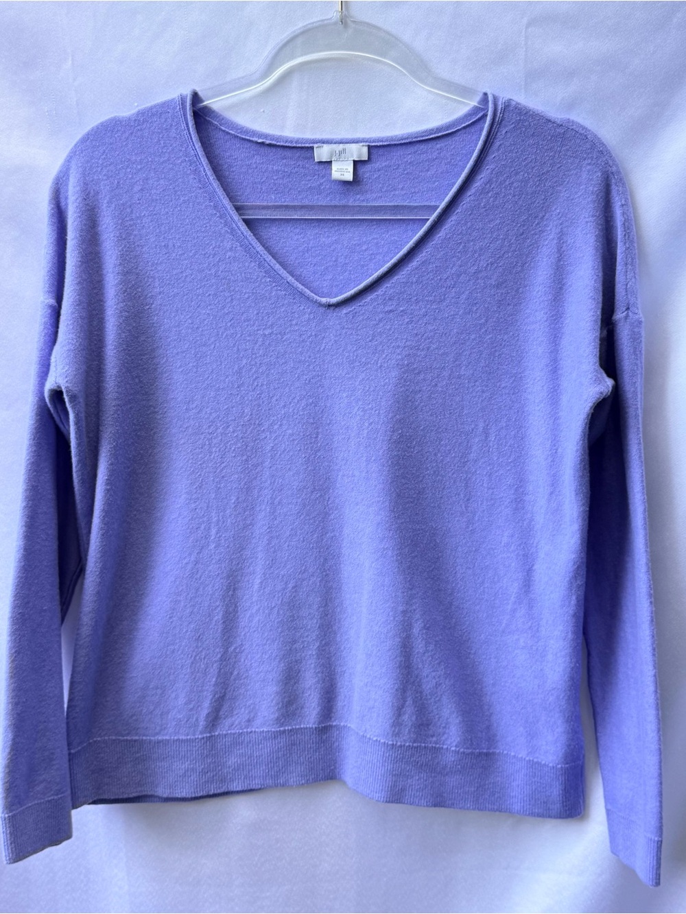J.Jill Lavender Periwinkle V-Neck Drop Shoulder Knit Sweater XS